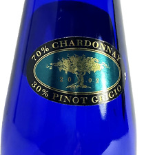 Vintage Vendi Italy Cobalt Blue Glass Tall Long Neck Wine Bottle Vase 750ml picture
