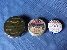 3 Vintage Salve Medicine Tins:  Mentho-Nova, Rosebud Salve, Sunburn Cream Paste picture