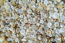 Bulk White Button Assortment, Vintage/Old/Button Bag Lot, DIY Crafts, Sewing picture