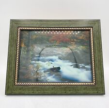 Vintage 80s Light Up Motion River Waterfall Framed Picture With Bird Sounds 10x7 picture