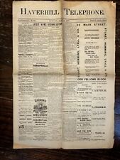 Early Apr 4 1881 Haverhill Telephone  Newspaper Price 1c picture