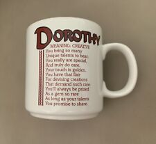 DOROTHY Vintage Papel Coffee Tea Mug Cup Name Meaning White Pink picture