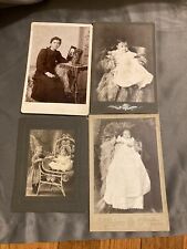 Lot Of 4 Antique Victorian Photos Assorted ~ Young Woman and Children picture