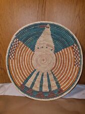Vintage Navajo / Hopi Basketry Indian Basket Tray Polychrome Eagle Patriotic picture