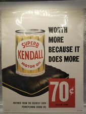  VINTAGE Original Advertisement Lithograph SuperB Kendall Motor Oil 1 page Cardb picture