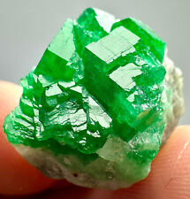 29 Carat Top Quality Green Emerald Crystals On Matrix From Swat Pakistan picture