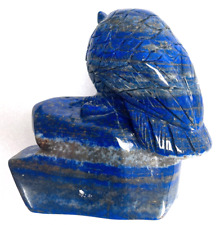 3.9'' Natural Lapis Lazuli  Carved Crystal Owl Skull Sculpture , Home Decoration picture