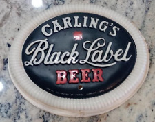 VINTAGE ANTIQUE CARLING'S black label Beer ADVERTISING SIGN EMBOSSED Plastic picture