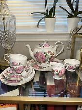 RARE Royal Standard Pink Roses of Picardy - Teapot, Teacup, Creamer & Sugar Set picture