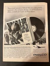 Vtg 1960s Ford Motor Co, Philco D-Day Normandy 20 Year Anniversary Vinyl Ad picture