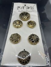Vintage Colortrend Gold Tone Set Of 6 Button Covers Original package Taiwan picture