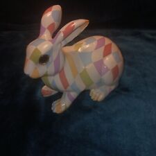 Colorful Checkerd Rabbit Bunny Easter Resin 7