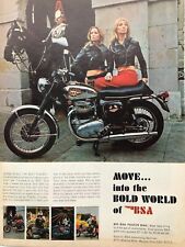 Vintage 1968 BSA motorcycle original color Ad picture