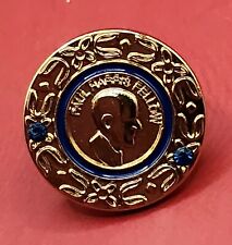 Rotary International Paul Harris Gold Tone Label Pin w/ 2 Sapphires - 2017 picture