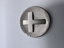 Vintage Silver Cross Prayer Coin 2.7cm picture