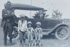 1920s Negative - South Texas Palm Trees Ford Model T Three Sons With Father picture