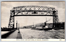 Aerial Bridge Over Ship Canal At Duluth Minnesota RPPC Real Photo Postcard picture