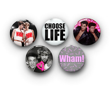 Wham Pin Badges | 80s Music | Band Pins | George Michael | Andrew Ridgeley |Gift picture
