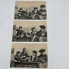 3 Antique French Theater Postcards La Famille Durand au Theatre BERGERET picture