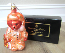 VINTAGE CHRISTOPHER RADKO 1996 BEARLY WAKE CHRISTMAS ORNAMENT BEAR CANCER picture