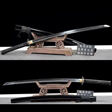 Handmade T10 Steel Clay Tempered Japanese Samurai Katana Full Tang Sharp Sword picture