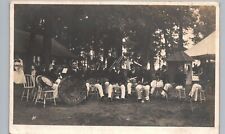 MARCHING BAND GROUP versailles ny real photo postcard rppc cattaraugus parade picture