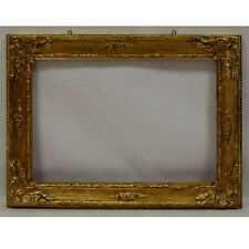 Ca 1860-1880 Old wooden frame  with metal leaf Internal: 24x16,1 in picture