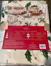 LENOX LARGE 60 X 120 CHRISTMAS HOLLY HOLIDAY TABLECLOTH NEW SEAT 10-12 PAID $120 picture