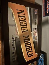 Negra Modelo Beer Mirror Bar Sign Advertising Frame Wood 28x18 rare vintage 3D picture