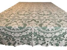 Vintage Italian Needle Lace Tablecloth 93x103 Point de Venise Floral Ecru EUC picture