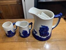 Lot of 3 Vintage Ole Sleepy Eye Pitcher, cup and creamer  - Marking on Cup picture