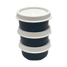Tupperware Vintage Smidget Pill 1 oz Mini Travel Container Black Set of 3 NOS picture