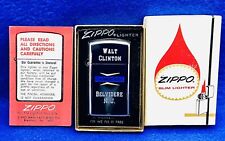 Vintage 70's Zippo Slimline Lighter Chrome IMCO New Jersey Engraved MINT In Box picture
