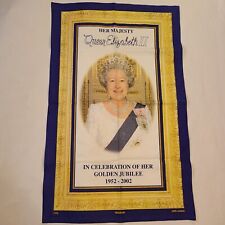 Vintage Her Majesty Queen Elizabeth II Golden Jubilee  Linen & Cotton Tea Towel  picture