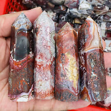 5LB Natural Mexican Crazy Lace Agate Crystal Quartz Obelisk Tower Wand Healing picture