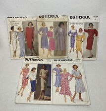 Lot Of 5 Butterick Sewing Patterns Vintage Women’s 1980’s Retro picture