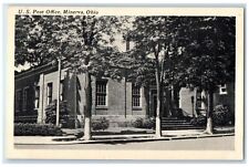Minerva Ohio RPPC Photo Postcard U.S. Post Office Exterior Roadside c1940's picture