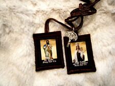 St. Jude Brown Scapular The Saint of Hopeless Cases 100% Wool Handmade in USA  picture