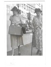 c1940s Two Women Shopping Walking Streets Wealthy RPPC Real Photo Postcard picture