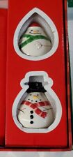 Christmas Snowmen Salt & Pepper Shakers, Holiday Tableware Set. New picture