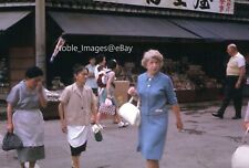 1966 Shopping Tourists and Locals Tokyo 35mm Slide picture