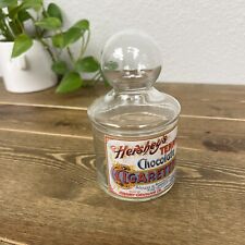 Vintage Hershey’s Tennis Chocolate Cigarettes Glass Jar W/ Glass Lid picture
