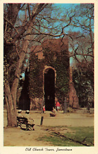 Jamestown VA Virginia, Old Church Tower, Vintage Postcard picture