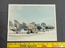8.5x11 McDonnell Douglas Photo USAF F-4 PHANTOM II Jet Fighter PARKED GREEN CAMO picture