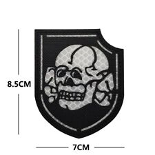Reflective IR Gosht Skull Russia Russian Army Tatical Hook Loop Patch Badge Dark picture