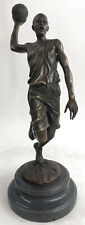BASKETBALL BRONZE SCULPTURE FIGURE TROPHY HAND MADE GREAT QUALITY WORK HOME GIFT picture