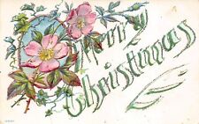Merry Christmas c1910 Embossed Postcard with Glitter picture