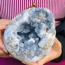 4.59LB Natural Beautiful Blue Celestite Crystal Geode Cave Mineral Specimen 988 picture