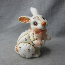 Lefton Vintage Bunny Rabbit Stitched 80s Porcelain Animal Figurine Patchwork picture