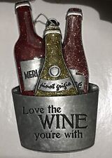 Gloria Duchin Love The Wine You're With Pewter Christmas Ornament 2011 NEW picture
